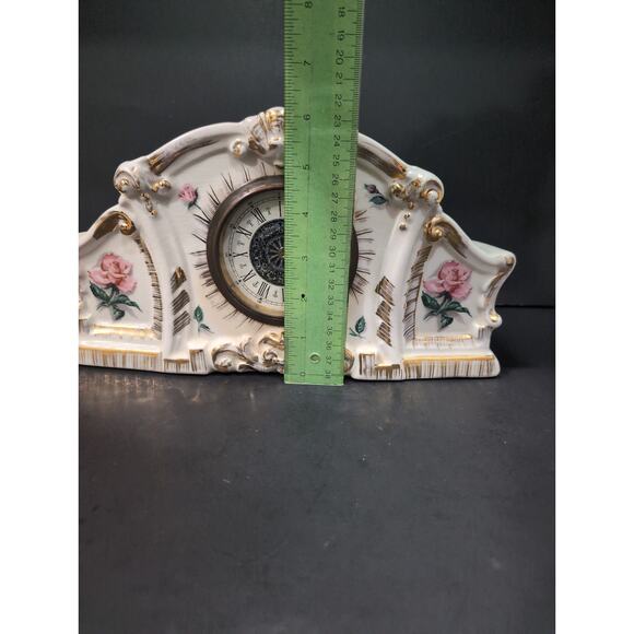 Lanshire Electric Rose Mantle Clock With Candle Holders, Vintage, Read Desc - Picture 7 of 9